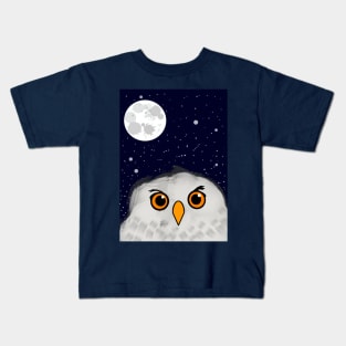 Owl in the night sky Kids T-Shirt